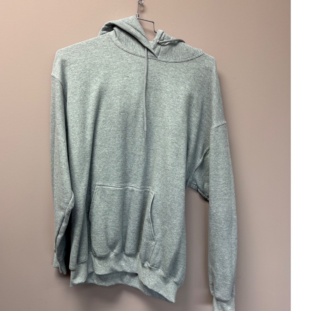 Port & Company Core Fleece Hoodie Heather Grey Pullover Sweatshirt XL PC78
